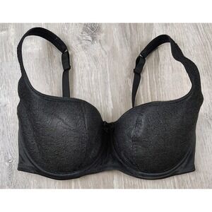 Rosme Womens Balconette Bra 34DDD/F Black Underwire Lined 860-2
